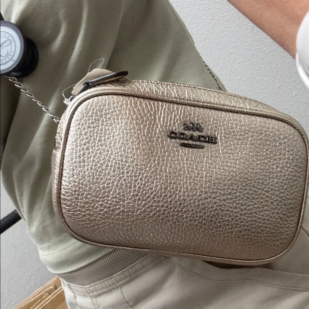 Coach Gold Pebbled Leather Crossbody